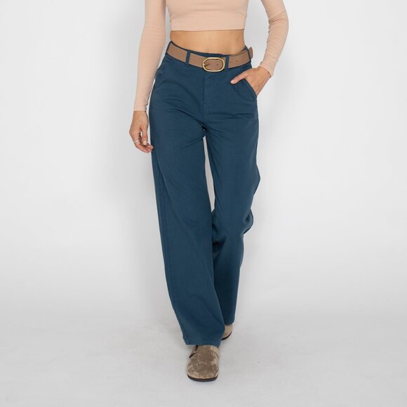 NWT Oliver Logan Flora Trouser Pants Majolica Blue Size 31 - Picture 1 of 1